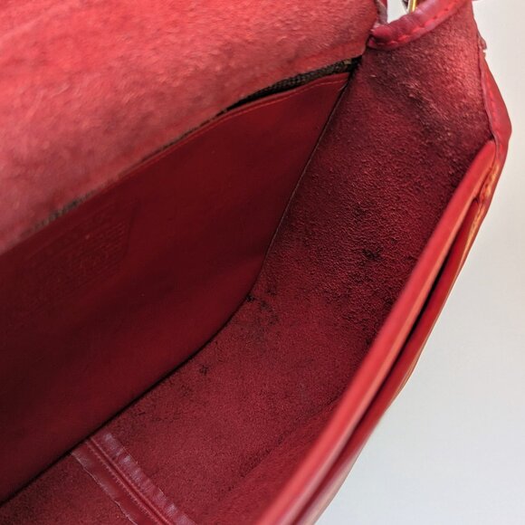 Vintage Coach NYC Small Shoulder Bag 9530 Red Larger Variation - Picture 15 of 16